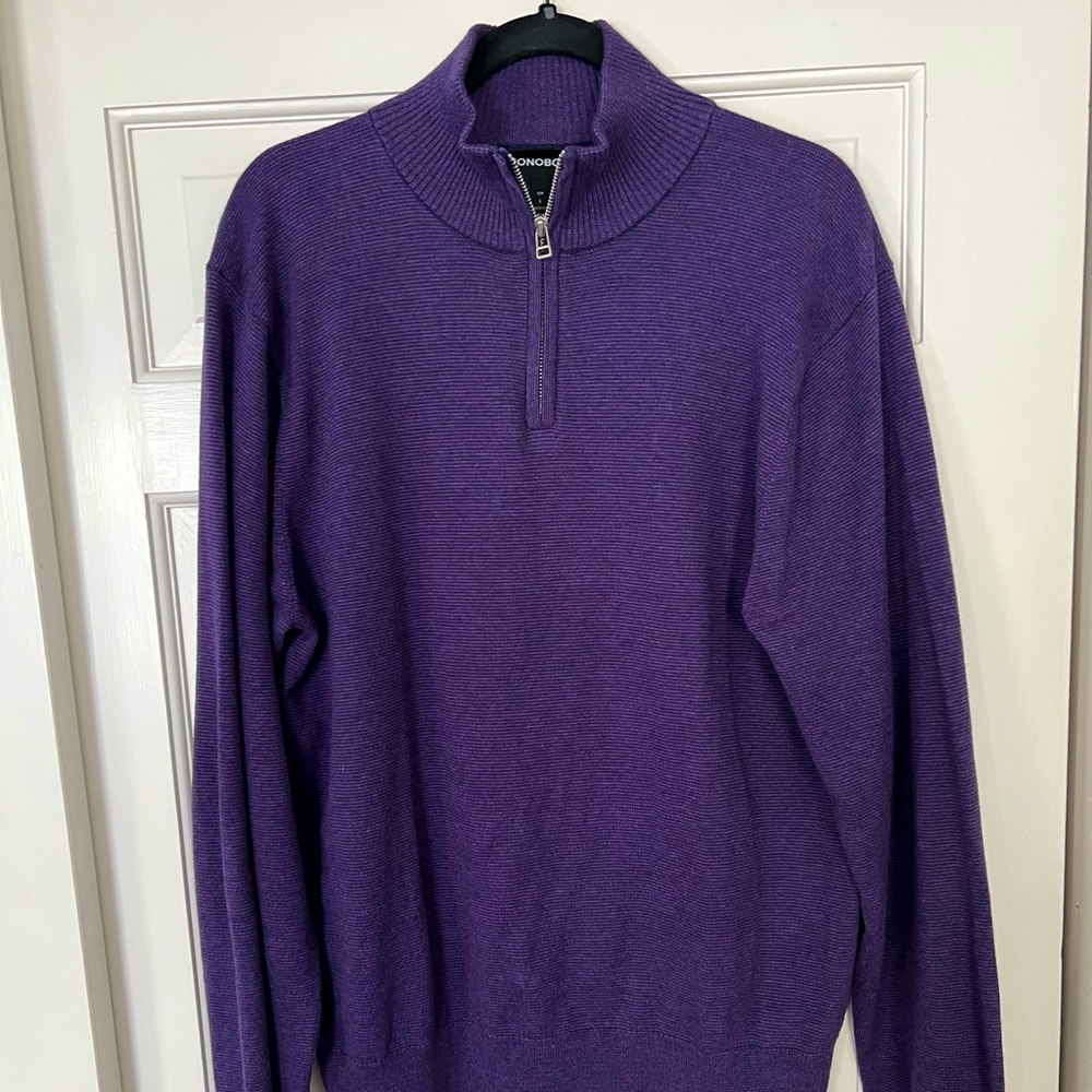 Bonobos 1/4 zip- size L slim fit. Purple. Like new